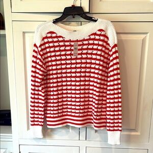 NWT Loft 100% cotton stripe sweater